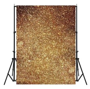 3x5ft Golden Glitters POGRAPHY Bakgrunder Vinyl Studio Baby Po Bakgrund Ny ankomst4525019