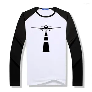Men's T Shirts Pilot Airplane Shirt Men Modal Long Sleeve Eat Sleep Repeat Vintage T-Shirt O Neck Raglan Tees