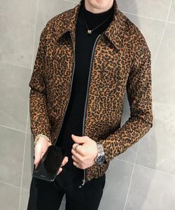 2020 herbst Neue Männer Leopard Jacke Und Mantel Mode Designer Men039s Leder Jacke Zipper Pilot Men039s Club Kleidung7828812