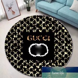 Luxury living room circular carpet classic logo printed carpet bedroom living room coffee table mat rugs Home decoration carpet