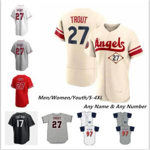 Özel Erkekler Kadın Gençlik Angeles''angels''223 ​​Özel Los Shohei Ohtani Jersey Mike Trout City Connect Detmers Anthony Lahhh Rendon Noah Syndergaard Andrelton Formaları