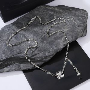 Unisex designer hänge halsband korsar liten midja sydkorea stil par benben kedjor hänge thailändskt silverhalsband