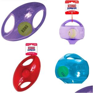 Игрушки для собак жует размер M/L Kong Jumbler Ball/Футбольная игрушка Цвет варьируется Прямая доставка Дом Сад Товары для домашних животных Dhgg5