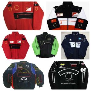 F1-Rennjacken, Herbst und Winter, voll bestickte Baumwollkleidung, Spot-Verkauf, Auto-Logo, voll bestickte Jacken, Retro-Motorradjacken im College-Stil, wir