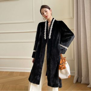 2023 New Coat Women's Whole Long Young Velvet Haining Mink Fur Casual Outer 321768