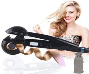 Wyświetlacz LCD Profesjonalne narzędzia do stylistyki do włosów żeńskie automatyczne ogrzewanie penteado ceramiczne magiczne curling Iron Hair Styler4415699