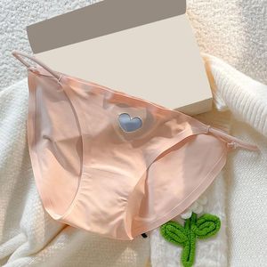 Mutandine da donna Dolce e carino cuore stampato intimo sexy vita laterale spalline per spaghetti triangolo morbido comfort slip sul cavallo in cotone