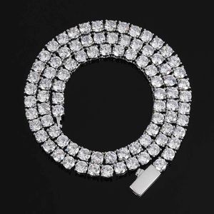 Colar de designer moissanite gelado correntes ouro sier VVS jóias diamante cluster corrente de tênis colar para homens mulheres comprimentos de colar 3 4 5mm corrente de elo cubano