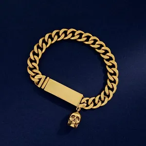 MQ Pulseira crânio designer para mulher contador mais alto Materiais avançados para homem 5A T0P Banhado a ouro 18K marca designer de jóias moda com caixa 002