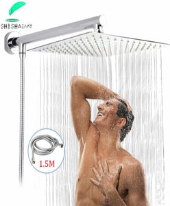 SHBSHAIMY Chrome Bathroom Shower Head Rainfall Stainless Steel 8 10 12 Square Maze Style Shower Head Detachable Shower Head 2011057395327