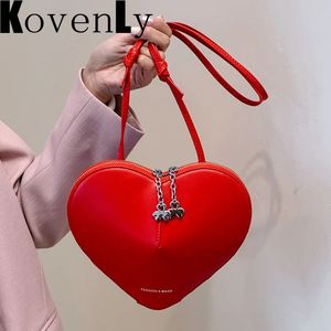 Heart Shape Bags For Women Mini Sling Shoulder Bag Ladys Red Love Heart Bag Fashion Pouch Bag Valentine Gifts Luxury Handbags 240226