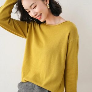 Kvinnors tröjor 2024 Autumn Winter Sweater Women Sticked Jumper Pullover Cashmere Långärmad O-Neck Slim Soft Warm Pull Femme