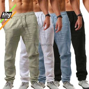 Men's Linen Summer Breathable Solid Color Trousers Fitness S-3XL 240308