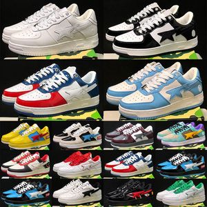 Mens Designer Casual Shoes Low For Womens Sneakers Patent Läder Svart Vit Blue Camouflage Skateboarding Jogging Outdoors Sports Star Trainers