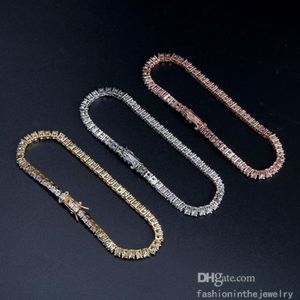 Tennisarmband designer diamantarmband för kvinnor lyxiga smycken gåva 3 4 5 6 mm 7 8 tum mode Moissanite White Gold Zircon 312f