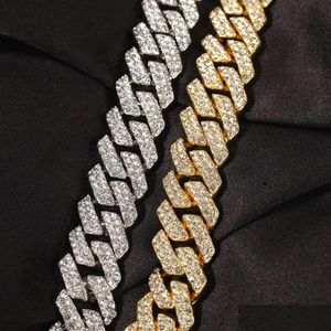 Collane con ciondolo 14 mm 18 carati S925 Sier catena cubana Vvs Hip Hop Moissanite gioielli collana a maglie per uomo consegna gioielli collane Dhrs6