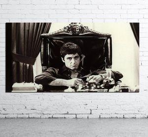 Al Pacino Scarface Plakat filmowy Dekoracja Dekoracja Oleju Olej obraz Ściany do salonu płótno Czarno -białe pop Art9900179