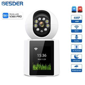 Камера-няня BESDER 4MP PTZ Wi-Fi Видеозвонок с 2,8-дюймовым IPS-экраном Внутреннее ночное видение 2MP Safe IP V360 Pro Q240308