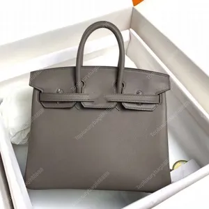 10A Yüksek Kalite Tote Çanta Luxurys Tasarımcı Çantalar 35cm Swift Orijinal Deri Büyük Kadın Çanta Hediye Kutusu Ambalaj El Yapımı Balmumu Hattı Yeşil Sarı Beyaz Gündelik Tote