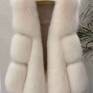 Haining 2023 Fashion New True Fox Hair Vest Slim Short Fur Coat With Luxury And Western Style Women's Wear 333505