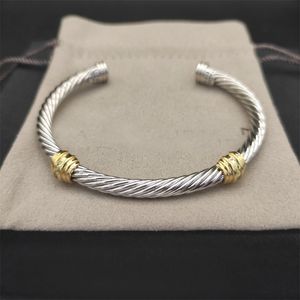 Dy Jewlery for Women Jewelry Twisted Cable Bracelets Classic Bangle Bangle Designer Couple Couple Bijoux de Luxe ZH154 E4