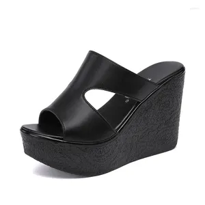 Sandals High Heel Wedges For Women 2024 Summer Platform Fashion Footwear Red Black White Large Size