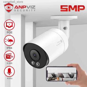 Baby Monitor Telecamera Anpviz Intelligente 5MP Bullet POE Monitoraggio esterno a infrarossi 30m con allarme di movimento audio unidirezionale IP66 H.265 Danale Q240308