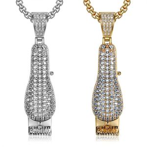 الهيب هوب المثلجة 3D حلاقة قلادة الذهب الفضة مطلي micro men men charm bling jewelry326u