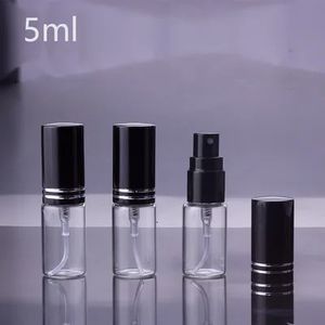 100 st 5 ml 10 ml 15 ml bärbar svart glas parfymflaska med atomiserare tomma kosmetiska behållare för resor 240229