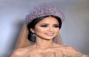 Rabatt Luxus Brautkronen Tiaras Kopfschmuck Ausgefallener Hochzeitsschmuck Geburtstagsfeier Prinzessin Krone Haarschmuck Juwelen Bräute j1325897