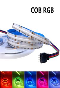 Светодиодная лента RGB COB 12 В 24 В 810 840 LEDsM 10 мм PCB FOB Гибкая лента Свет высокой плотности RA90 Линейная регулируемая веревка 5MRoll8243489
