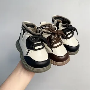 Botas 2024 inverno moda coreana meninos curtos crianças antiderrapantes sapatos quentes 0-1-3 anos de idade