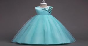 Europejskie amerykańskie sukienki księżniczki haft gazy kwiatowe dzieci sukienki ślubne projekty dzieci formalne sukienki na urodziny 8231344