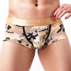 Underpants Fashion Mens Underwear Camouflage Printed Boxers Shorts U Convex Pouch