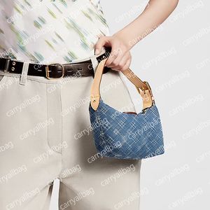 Kobiety dżinsy hobo wzgórza pochette sprzęgło marka marka l haftowe płótno mini designerskie torebkę podniszczoną Lady Cowhide skórzane torby