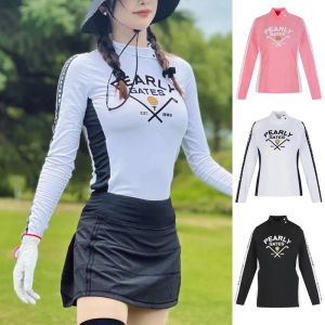 Equipment New Autumn Golf Clothing Ladies Top Stretch Sports Long Sleeve Slim Fit Moisture Wicking Fashion Casual High Quality Tshirt