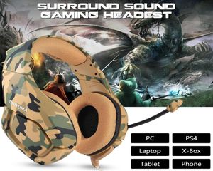 ONIKUMA K1 PS4 Gaming Headset casque Wired PC Fones de ouvido estéreo com microfone para novo Xbox OneLaptop Tablet Gamer1845991