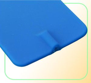 12pcs almofadas de eletrodo retangulares reutilizáveis azuis Eletrodos de borracha de carbono não gelificados para microcorrente EMS Tens com furo de 20MM 713622276