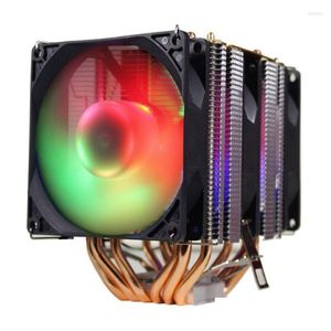 Ventiladores Coolings Computer Coolings 6 Heatpipe Dual-Tower Dissipador de calor Ventilador de resfriamento Suporte 1/2/3 Ventiladores 4Pin CPU Cooler para 775 115X 1366 2011 Dh4F8