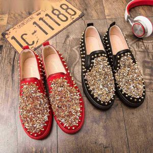 Dres Schuh Loafer Schuh Männer Dressing Kleid Hochhackige Schuhe Glitter Hip Hop Schwarz Weiß Luxus Mode Lässig Sepatu Slip auf Pria 220723