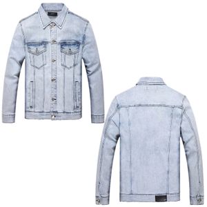 Light Luxury Men's Classic Style Trendy Coathard Wash Light Blue Jacketsslim-Fit Street Fashion Sexy Denim Jacket; 240301