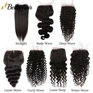 11A Top Virgin Human Hair Lace Closure 4x4 Прямая объемная волна Свободные глубокие вьющиеся волны воды Натуральные волнистые 820-дюймовые застежки Качество F6755783