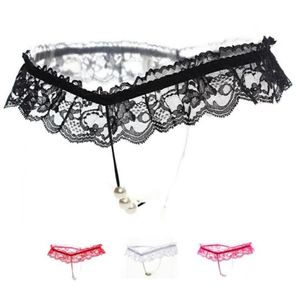 Mutandine di pizzo sexy da donna con apertura sul cavallo perizoma con perle massaggianti perline biancheria intima erotica senza cavallo per la lingerie del sesso4381856