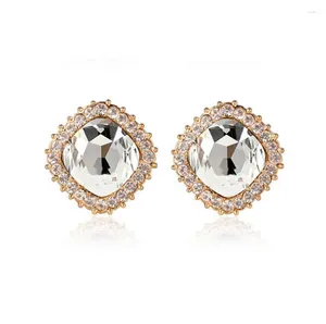 Stud Earrings 18 Colors Classic Top Austrian Crystal Round Silver Plated Wholesales Fashion For Women