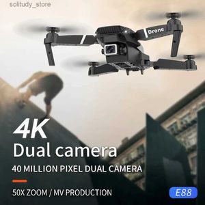 Drones E88 Pro Drone 4K 1080P FPV WIFI Wide Angle HD Camera RC Foldable Quadcopter Height Hold Professional Dron Toys Kids Gift Q240308