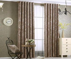 Chenille jacquard Silver Blackout Curtain For Bedroom Modern Blind Fabric Grey Drapes for Living Room Window Custom size2599997