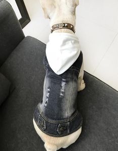 Küçük Köpekler için Köpek Giysileri Fransız Bulldog Denim Ceket Chihuahua Jeans Pug Cat Pet Kostüm S4XL T2007107149297