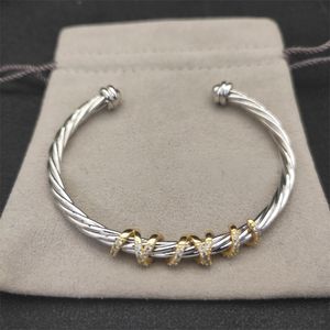 Bangle dy men designer vintage twisted jewelry woman bracelets new fashion round bangle for women plated silver bracelet christmas gift charm jewelry zh154 E4