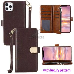 Cell Phone Cases Fashion Designer Cases For iPhone 13 Pro max 15 14 Plus mini 11 11Pro XR XSMAX shell leather Multi-function card package storage wallet cover 240304