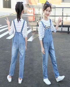 Kids Teens Girls Denim Long Jumpsuit Overalls Playsuit For Girls School Jeans Jumpsuits Romper Clothes Outfits New 2020 14 Years Y7645464